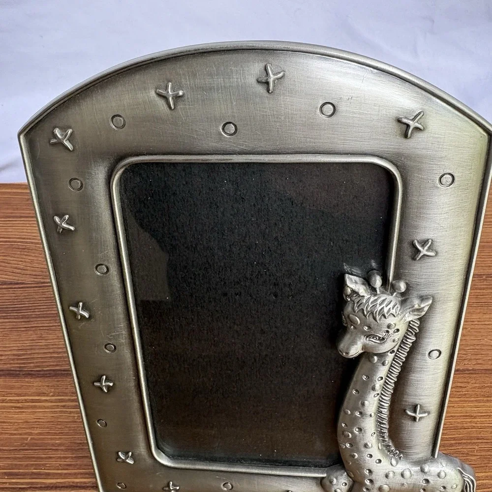 Fetco Pewter Giraffe 4x6 Picture Frame Nursery Safari Jungle Baby Photo Frame